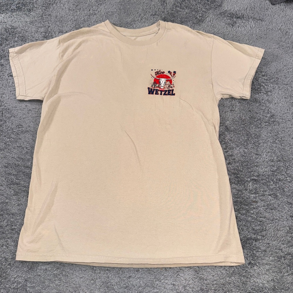 Koe Wetzel Men Graphic T-Shirt Large Tan Steer Skull Desert Concert Tee
